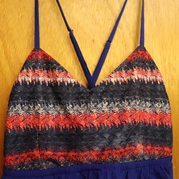Blue patterned camisole lightly lined - Picture 3 of 4